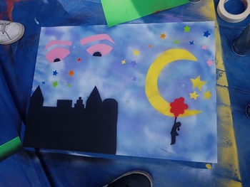 Stencil graffiti workshop Almere kinderen tieners Stencil graffiti workshop Almere kinderen tieners